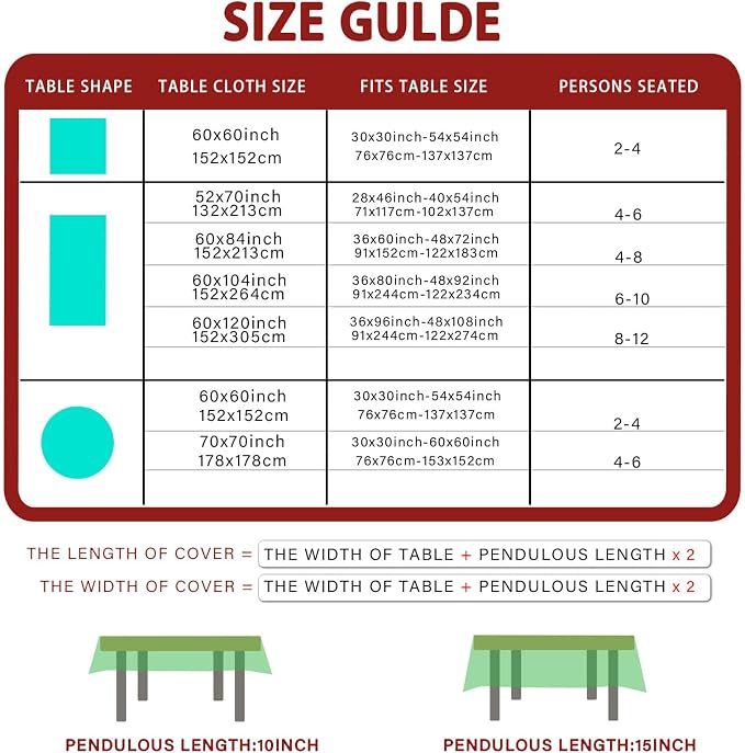 XCHI Snowman Gingerbread Man Tree Winter Tablecloth Round Christmas Table Cloth - Image 5
