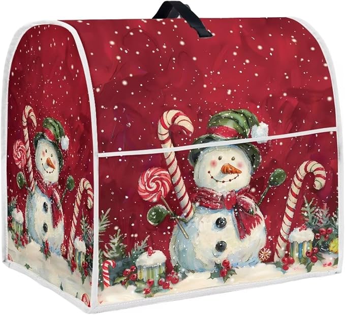 Christmas Snowman Stand Mixer Cover 4.5-5Qt Christmas Mixer Cover Washable by HUISEFOR