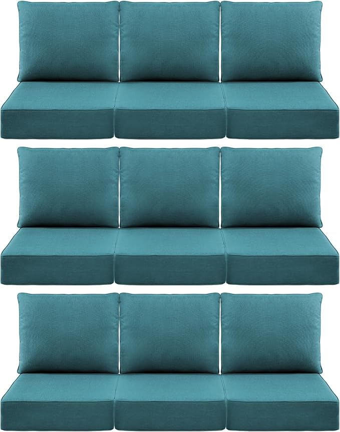 Luxury 6" Outdoor Cushions for Patio Furniture, Fade Resistant Couch Chair by Pugire