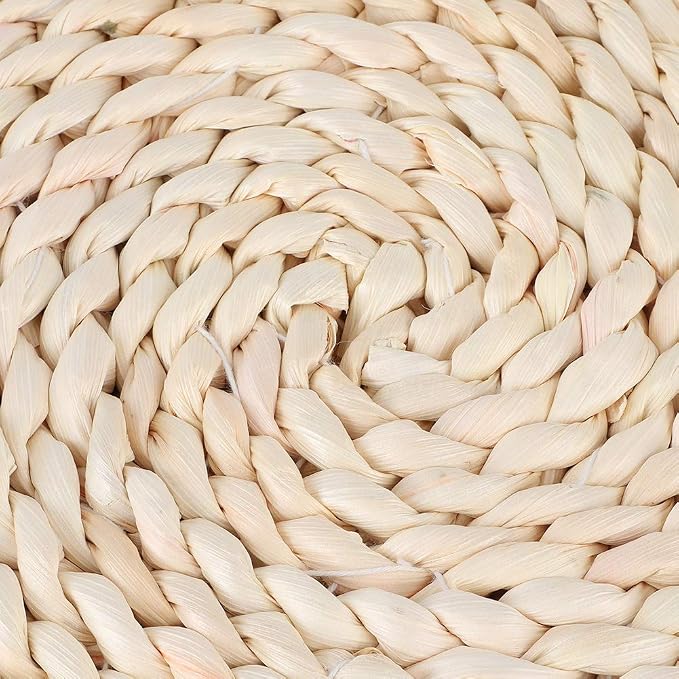 Japanese Round Tatami Hand Woven Floor Cushion, Meditation Yoga Mat, Corn Bran - Image 9