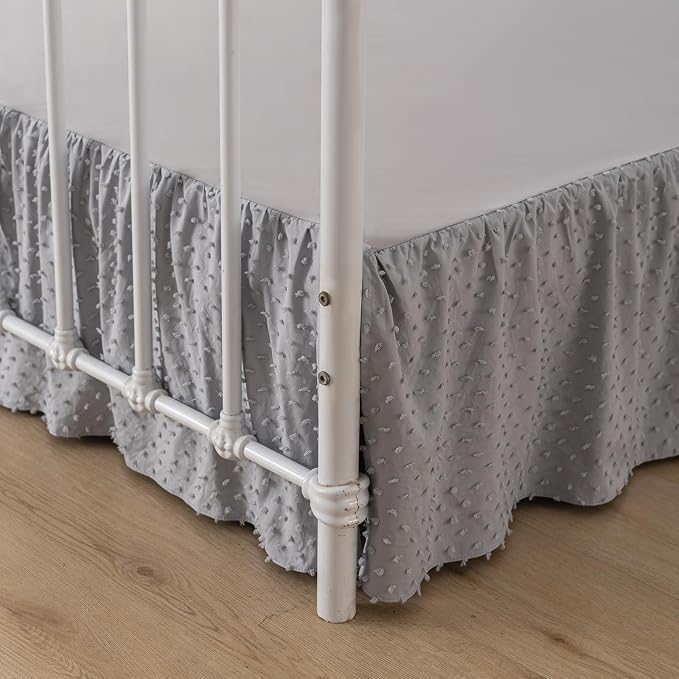 Tufted Dot Bed Skirt King Size Ruffled Bed Skirt by TSUTOMI