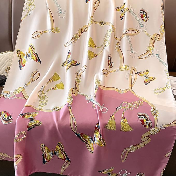 Fashion Scarves Scarf 100% Silk Feeling Scarf Silk Like Scarves Long - Image 4