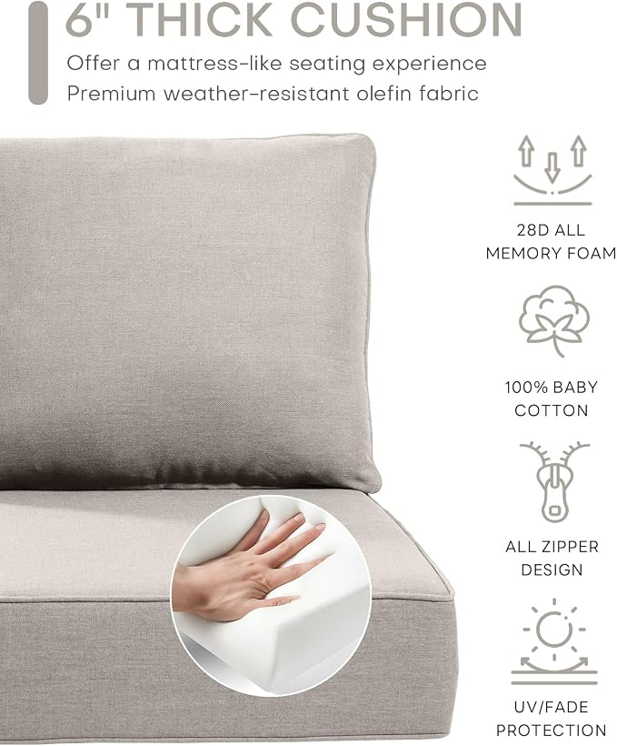 Luxury 24x24x6 Inch Outdoor Chair Cushions - Image 5