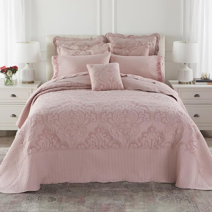 BrylaneHome Bedding Lightweight All Season Modern Amelia Quilted Damask - Image 5