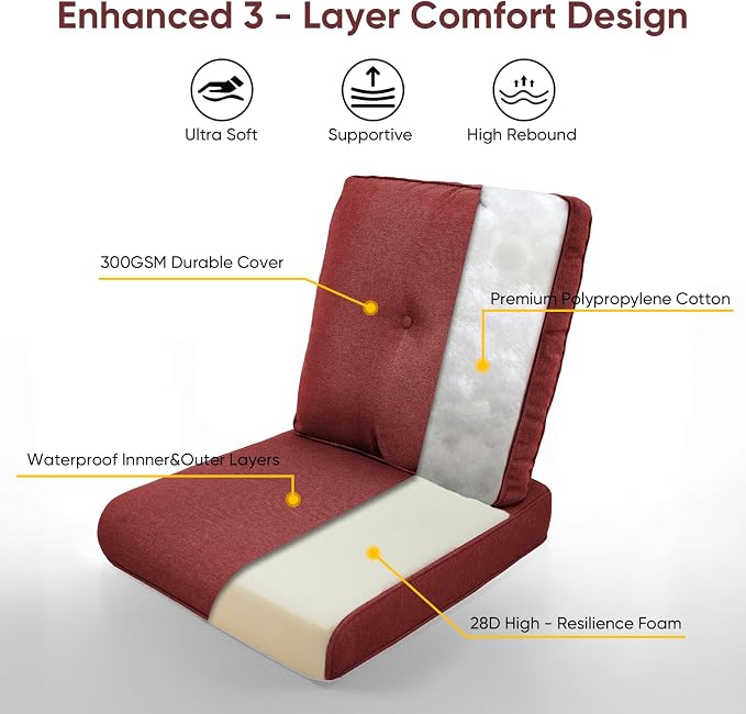 Outdoor Chair Cushions 3 Packs - Image 9