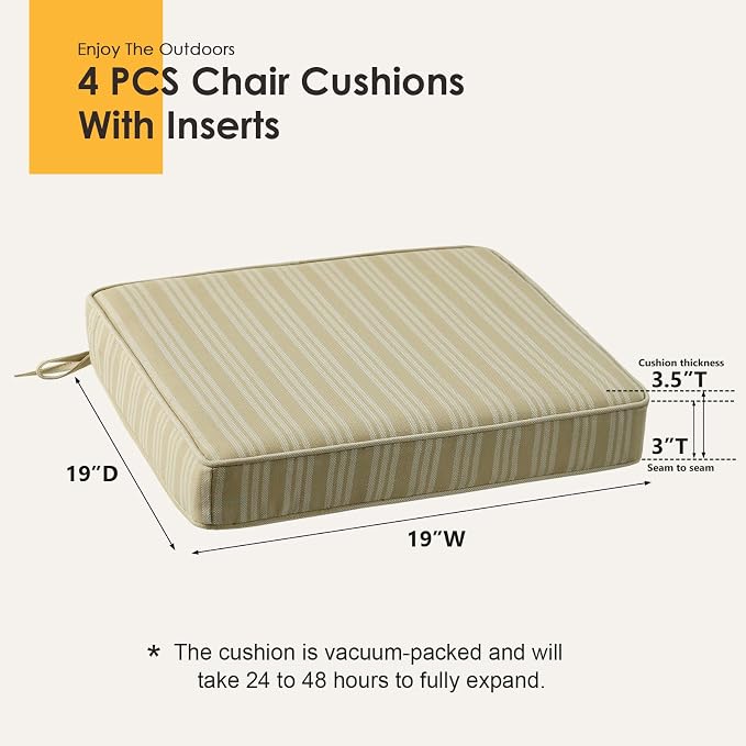 Outdoor Square Corner Seat Cushion, Non Slip Seat Cushion Pads - Image 5