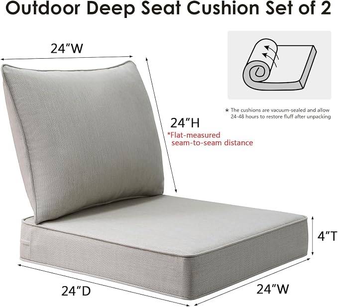 Sunbrella Outdoor Chair Cushions Set, Water-Repellent, Fade Resistant, Deep - Image 6