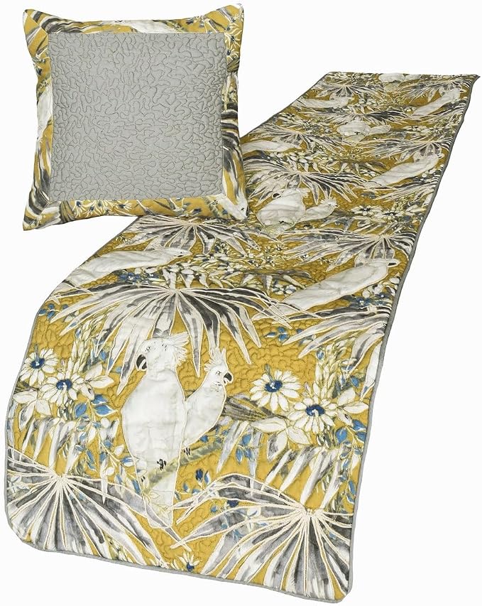 The HomeCentric King/Queen/Twin Grey & Yellow Decorative CA King 86"x18" Bed by TheHomeCentric