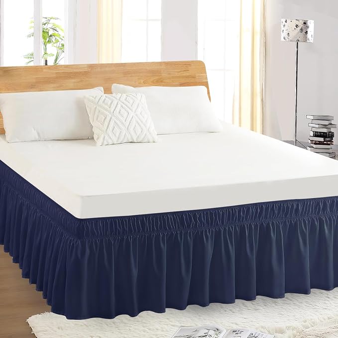 Twin Bed Skirt, Elastic Wrap Around Bed Skirt Twin Size, Bed Skirts - Image 5