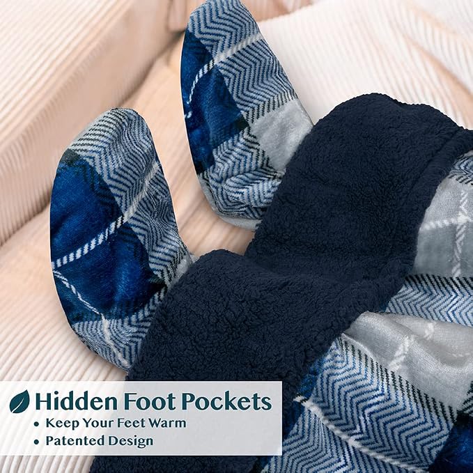 PAVILIA Sherpa Blanket with Sleeves, Foot Pocket - Image 2