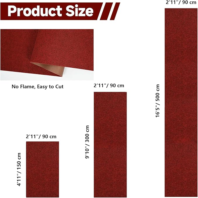 jxgzyy Red Carpet Runner for Party, Heavy Duty Indoor Outdoor Floor Mat for - Image 2