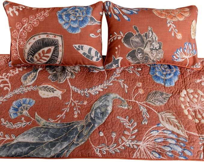 The HomeCentric Orange Bed Runner, Twin Size 53"x18" Decorative Bed Runner - Image 2