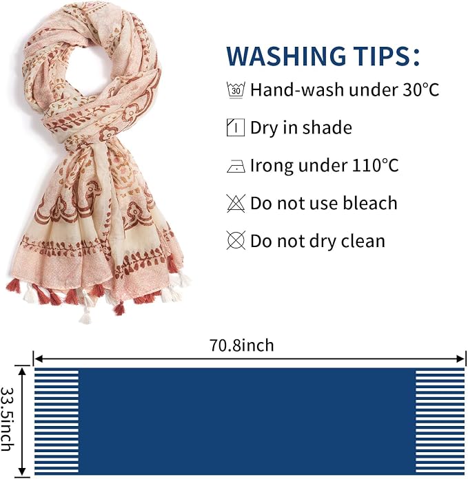 Scarf for Women Lightweight Soft Floral Leopard Printed Scarves Fall Winter - Image 3