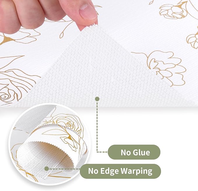 Shelf Liners for Kitchen Cabinets Non Adhesive Drawer Liner 23.6in x 20FT Gold - Image 9