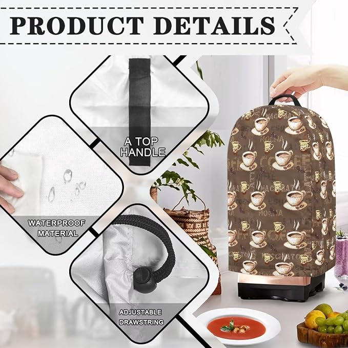 Coffee Cups Blender Cover Dust Proof Small Appliance Cover Foldable Dust Cover - Image 5