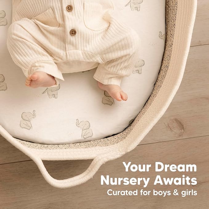 2-Pack Organic Bassinet Sheets for Girls, Boys - Image 8