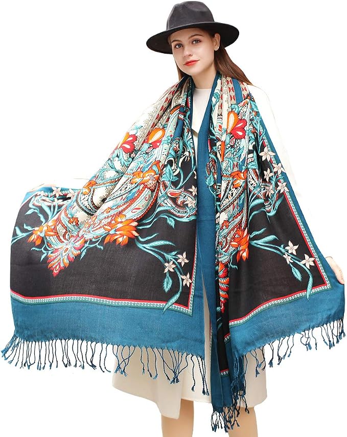 DANA XU 100% Merino Wool Pashmina Shawl by DANAXU