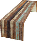 Barn Door Table Runner Vintage Rustic Wooden Farmhouse Brown Plank Western by ZhiRain