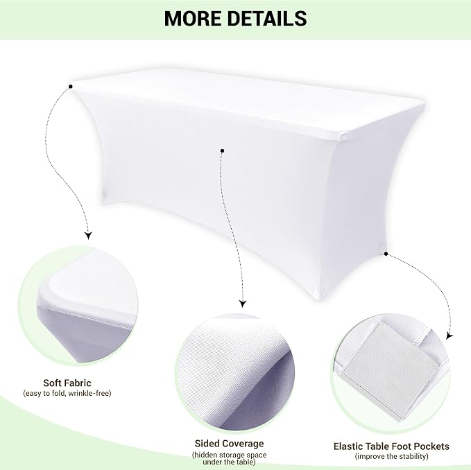 Obstal 6 Pack Stretch Spandex Table Covers - Image 3