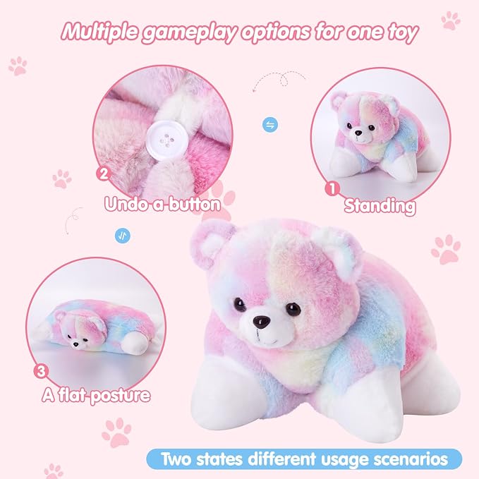 Glow Guards 15" Light up Musical Rainbow Teddy Bear Plush Pillow, Cute Stuffed - Image 3
