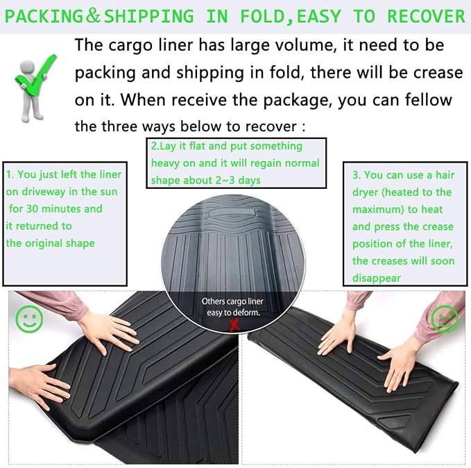 All Weather Rear Cargo Liners Trunk Tray Mats Protector Custom Compatible - Image 3