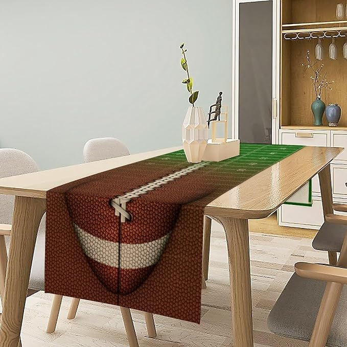 Football Table Runner Green Touchdown Sport Game Days Seasonal Dinner Runner - Image 2