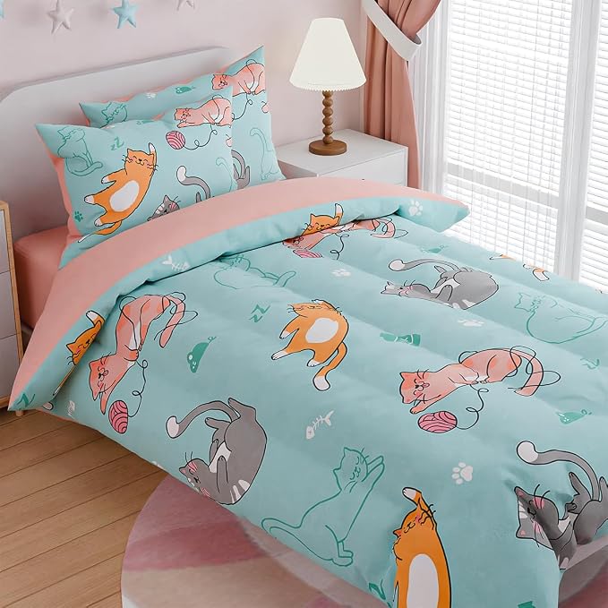 SANDJEST Cat Comforter Set Full - Image 3