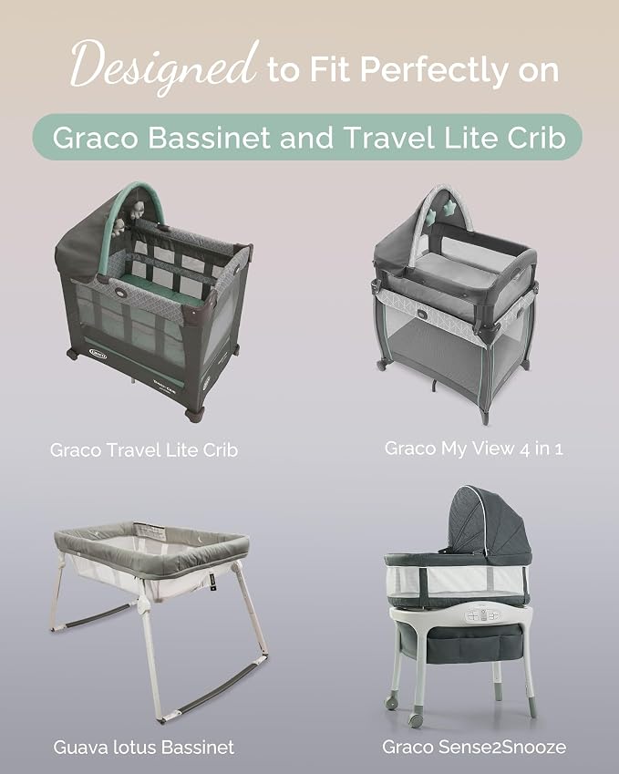 Bassinet Sheets 20x30 Inch for Graco Travel Lite Crib, Sense2Snooze, My View 4 - Image 7