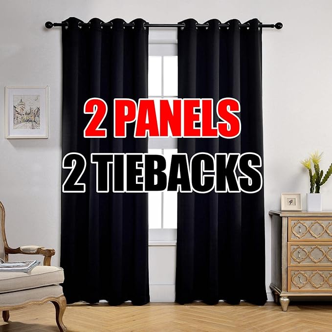 MIUCO 1 Pair Thermal Insulated Grommet 52-Inch-by-84-Inch Blackout Window by MIUCO