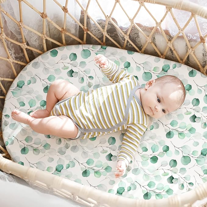 Gllquen Baby Bassinet Sheets 4 Pack, Breathable Cozy Fitted Mattress Sheet - Image 3