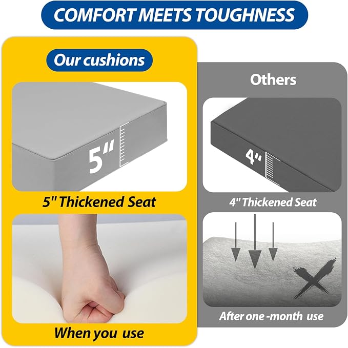 AAAAAcessories Outdoor Deep Seat Cushions, Waterproof, Fade-Resistant Patio - Image 2
