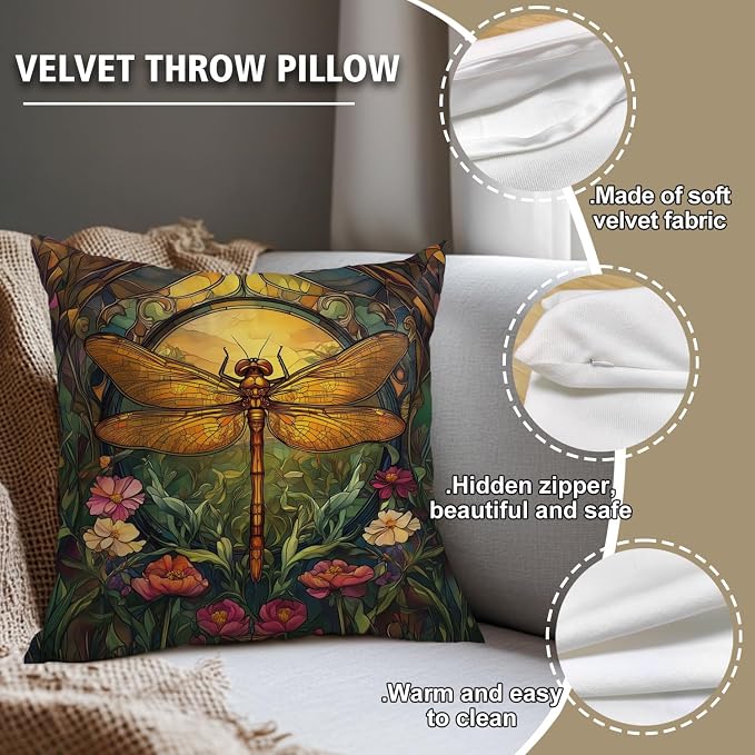 YOU FOUND ME William Morris Abstract Vintage Floral Dragonfly Design Throw - Image 6