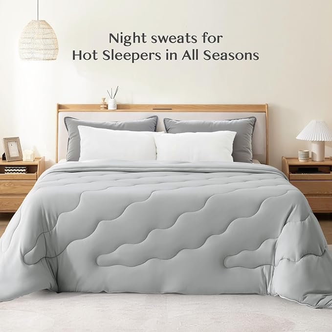 EASELAND All Season Cooling Comforter King, Cold Touch Fabric Absorbs Body Heat - Image 5
