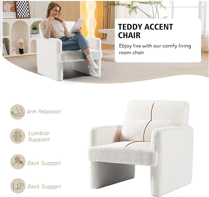 Gaussen Sherpa Oversized Accent Chair - Image 3