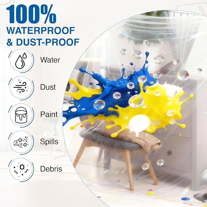 3 Pack Premium Plastic Drop Cloths - Image 3