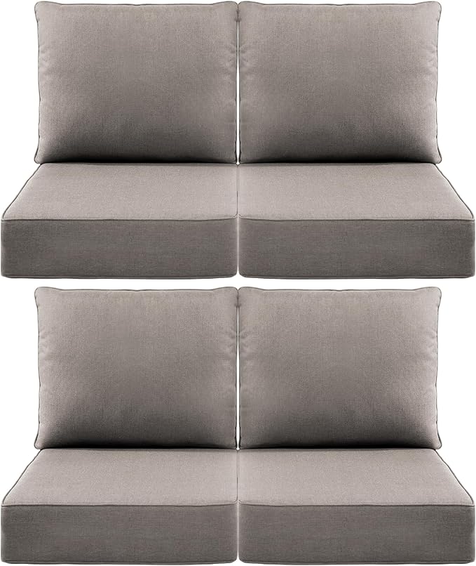 Luxury 6" Outdoor Cushions for Patio Furniture, Fade Resistant Couch Chair by Pugire