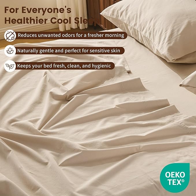 100% Linen Sheet Set Queen Size Extra Deep Pocket Fits 18-24 Inch Mattress - Image 5