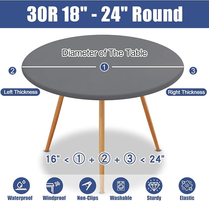 Round Spandex Tablecloth, Elastic Fitted Waterproof Tablecloths - Image 8