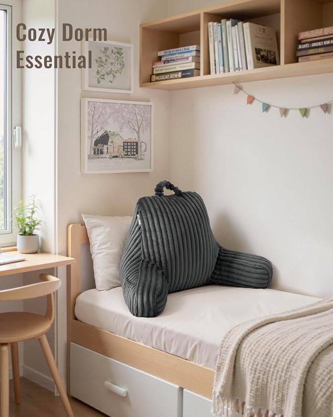 Blissful Diary Reading Pillow for Sitting in Bed, Flannel Back Pillow Bed - Image 7