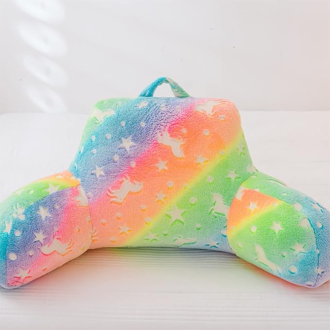 Meeting Story Colorful Gradient Rainbow Star Unicorn Luminous Reading Pillows - Image 4