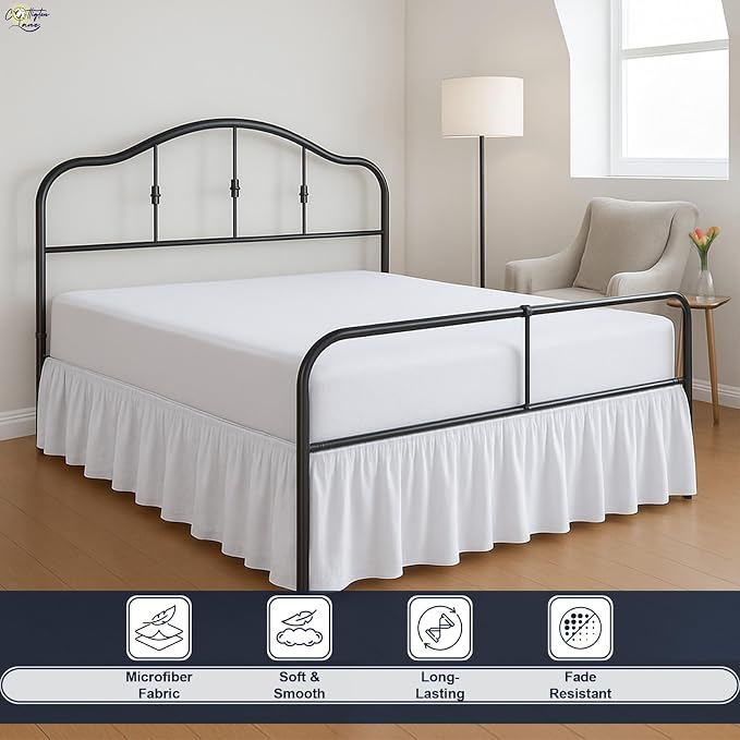 Cottington Lane Ruffled Bed Skirt Twin Size - Image 3