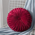 MOCOFO 14" Velvet Pleated Round Pumpkin Throw Pillow Couch Cushion Floor Pillow by MOCOFODecorativepillowcoverpoufstorage