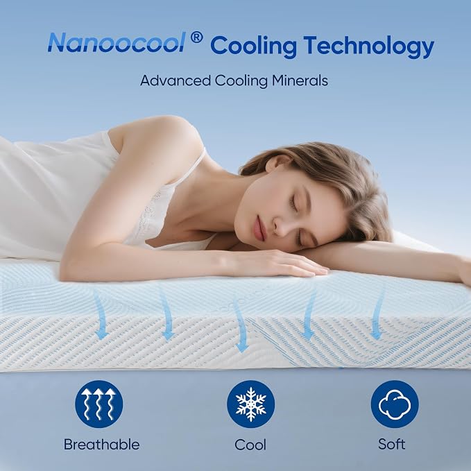 3 Inch King Size Gel Memory Foam Mattress Topper High Density Cooling Pad - Image 2