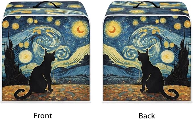 Starry Night Cat Print Coffee Machines Covers - Image 2