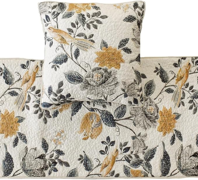 The HomeCentric King/Queen/Twin Blue & Ivory Designer King 90"x18" Bed Runner - Image 2