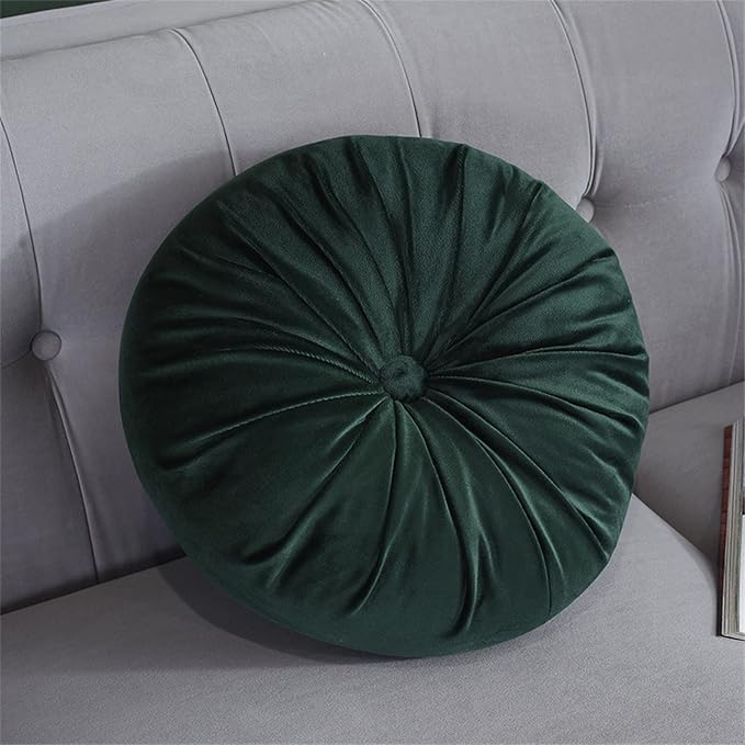 Round Throw Pillow Velvet Pumpkin Pleated Meditation Pillow Solid Color Home by Jackcsale