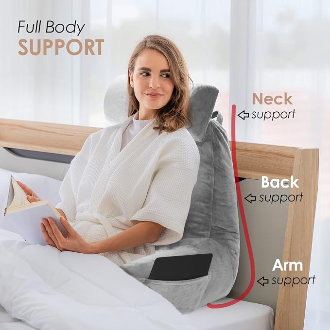 Nestl Reading Pillow with Shredded Memory Foam Includes 2 Neck and Lumber - Image 8