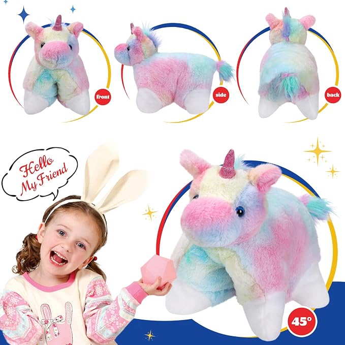 Glow Guards 16" Rainbow Unicorn Stuffed Animal Cute Soft Lovely Colorful Plush - Image 5