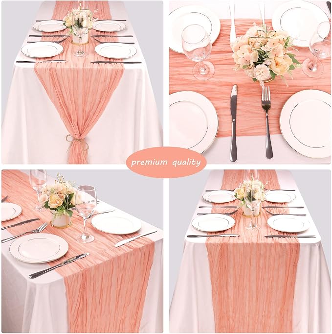 12 Pack 13Ft Cheesecloth Table Runner 35x157 Inch Boho Gauze Table Runner - Image 5