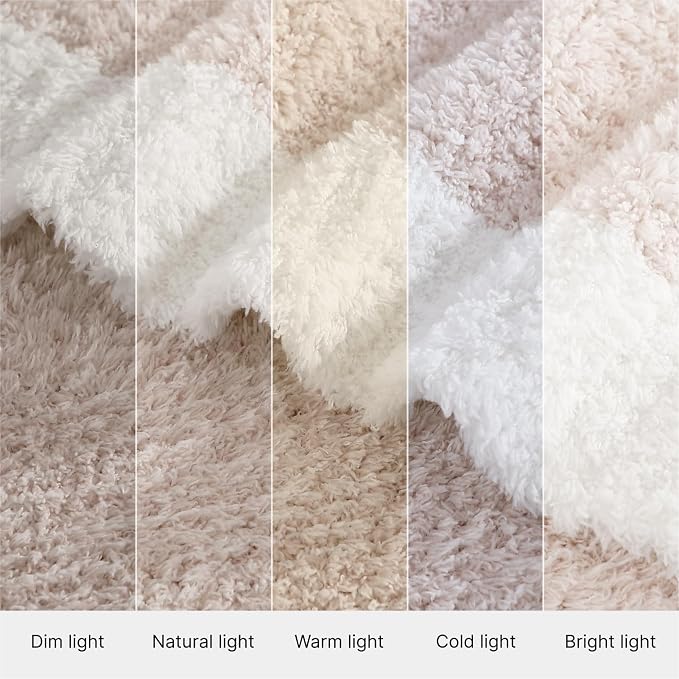 WRENSONGE Throw Blanket Cationic Dyeing Taupe Soft Cozy Fluffy Warm Hand Made - Image 6